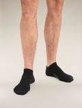 Men’s Merino Lifestyle Fine Gauge No Show Socks Black/Snow - 5