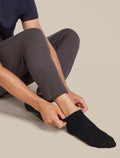 Men’s Merino Lifestyle Fine Gauge No Show Socks Black/Snow - 2
