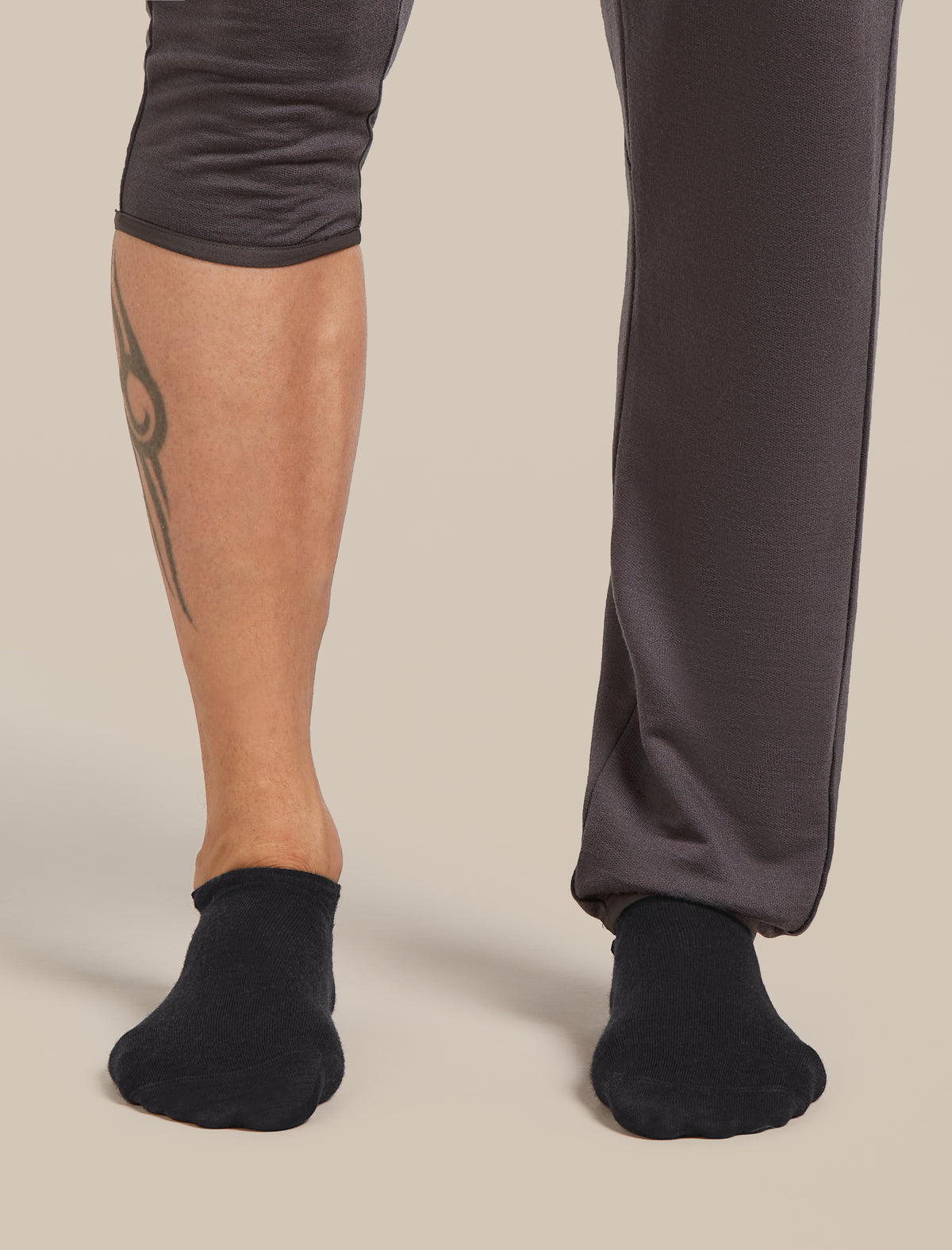 Men’s Merino Lifestyle Fine Gauge No Show Socks Black/Snow - 4