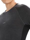 Men’s 125 ZoneKnit™ Long Sleeve Crew Thermal Top Jet Heather/Black - 13