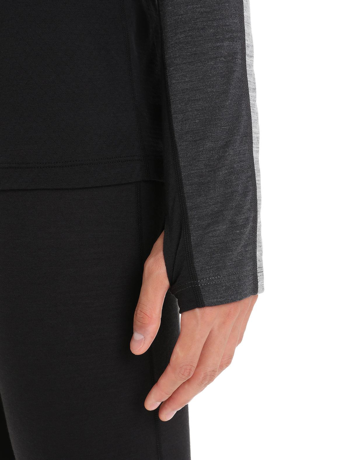 Men’s 125 ZoneKnit™ Long Sleeve Crew Thermal Top Jet Heather/Black - 13