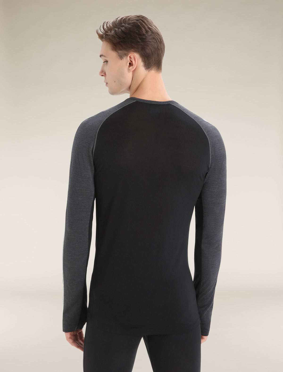 Men’s 125 ZoneKnit™ Long Sleeve Crew Thermal Top Jet Heather/Black - 2
