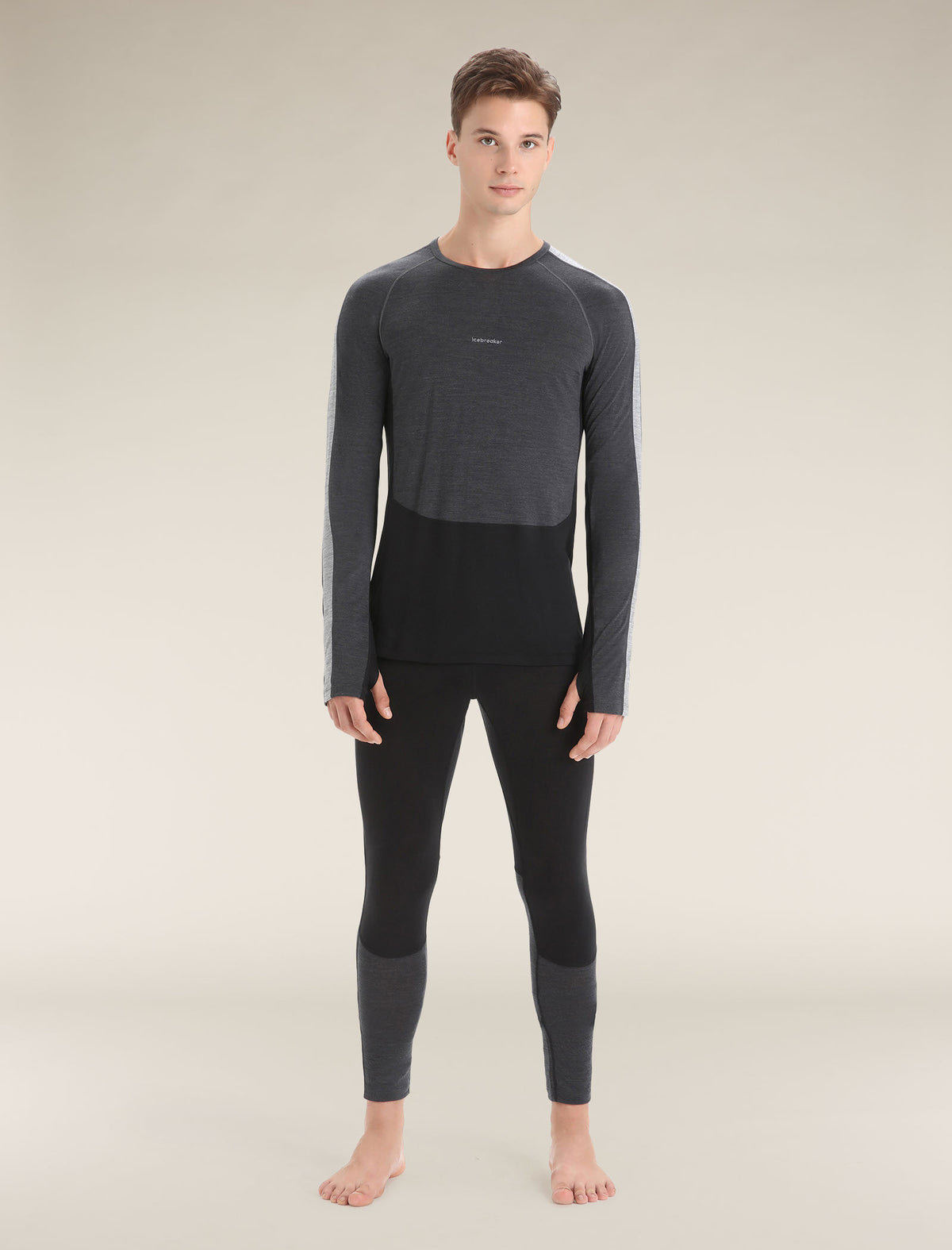 Men’s 125 ZoneKnit™ Long Sleeve Crew Thermal Top Jet Heather/Black - 3