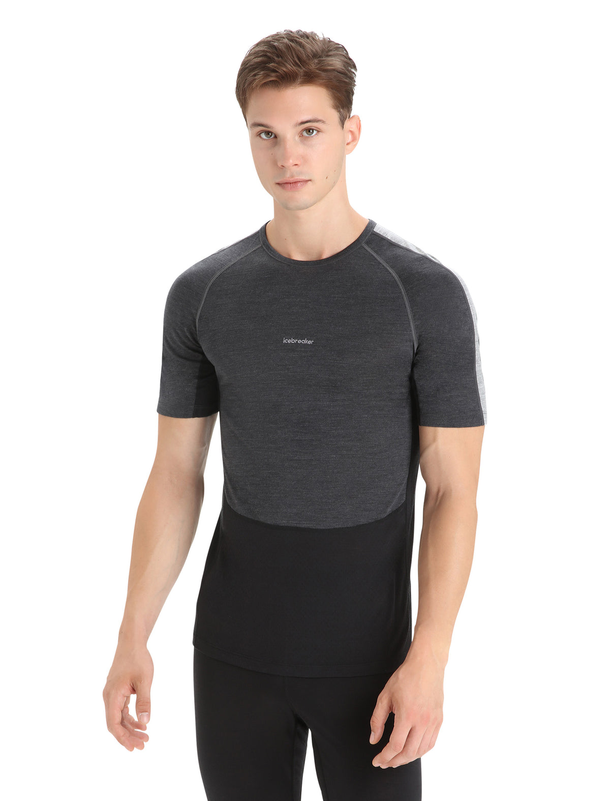 Men’s 125 ZoneKnit™ Short Sleeve Crew Thermal Top Jet Heather/Black - 1