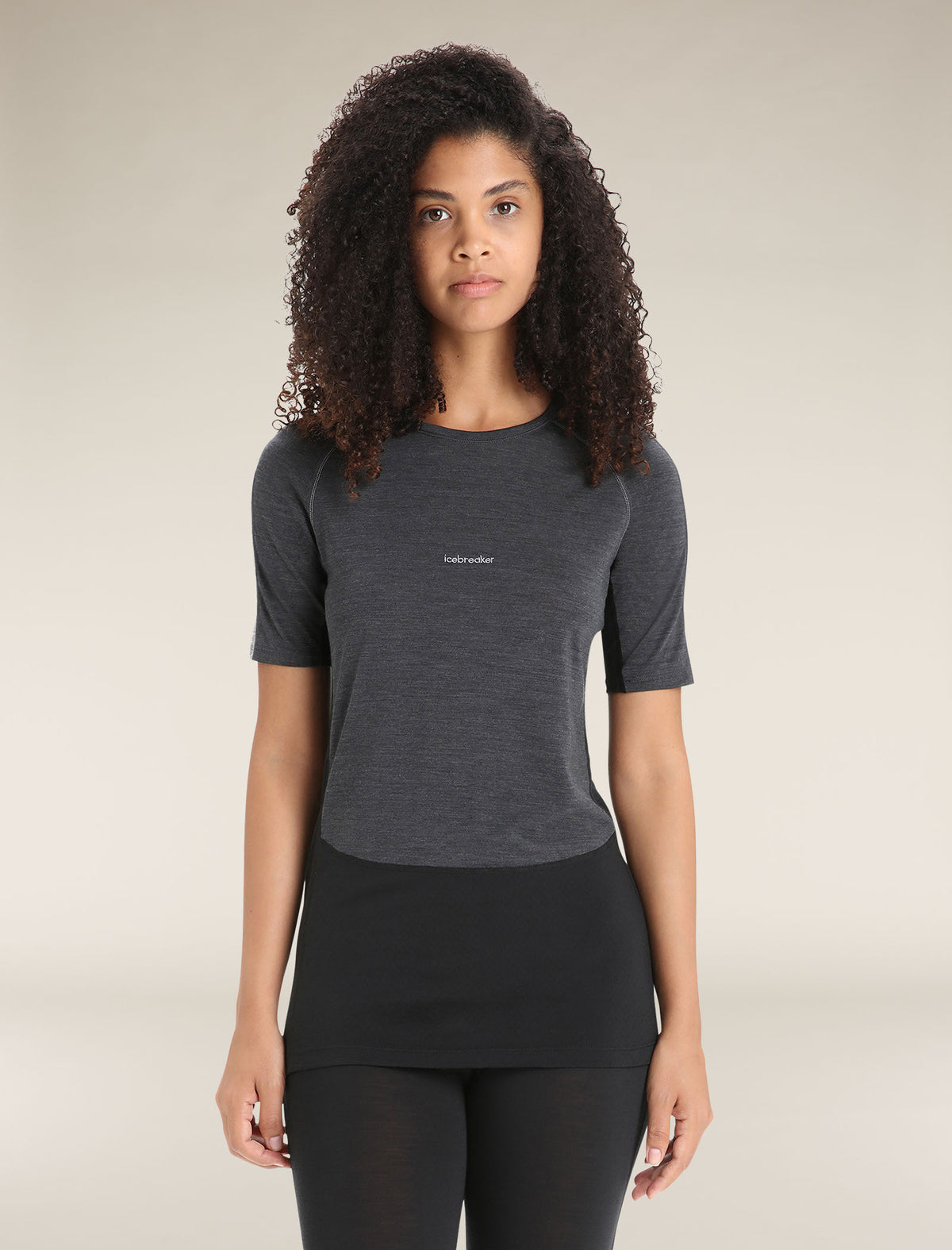 Women’s 125 ZoneKnit™ Short Sleeve Crew Thermal Top Jet Heather/Black - 1