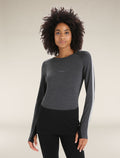 Women’s 260 ZoneKnit™ Long Sleeve Crew Thermal Top Jet Heather/Black - 1