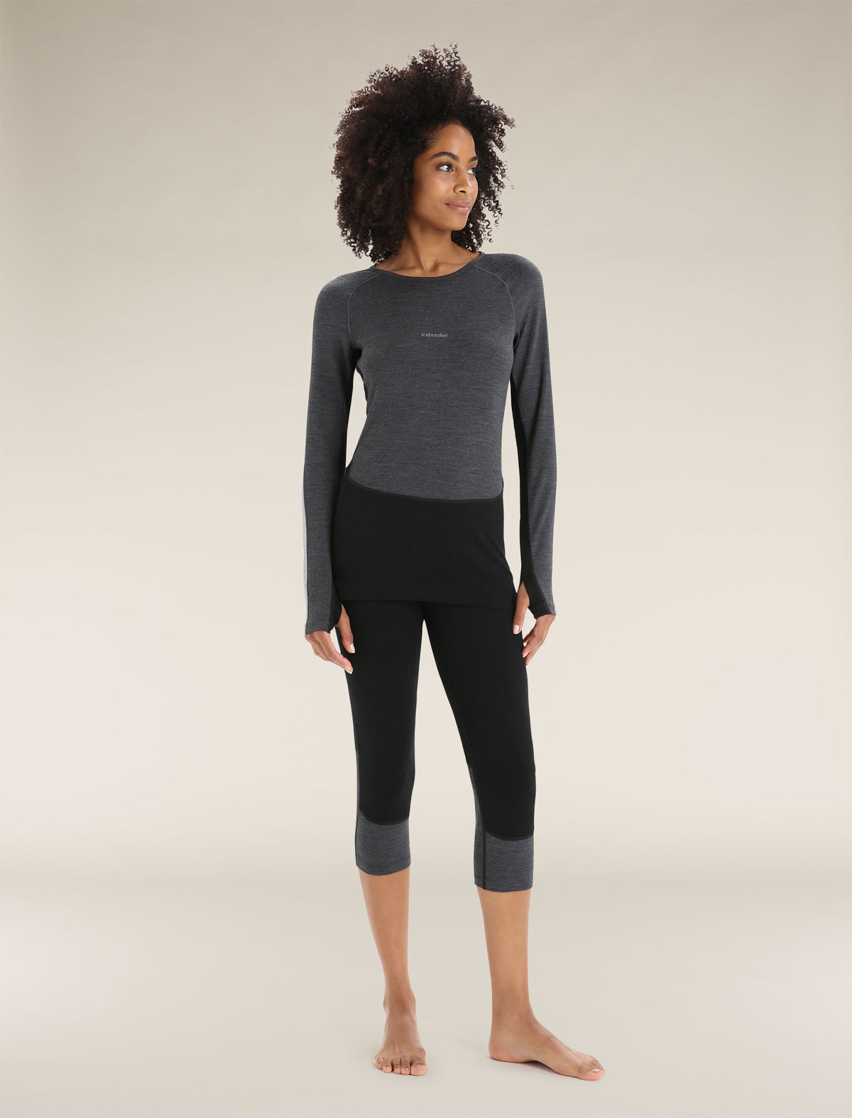Women’s 260 ZoneKnit™ Long Sleeve Crew Thermal Top Jet Heather/Black - 3