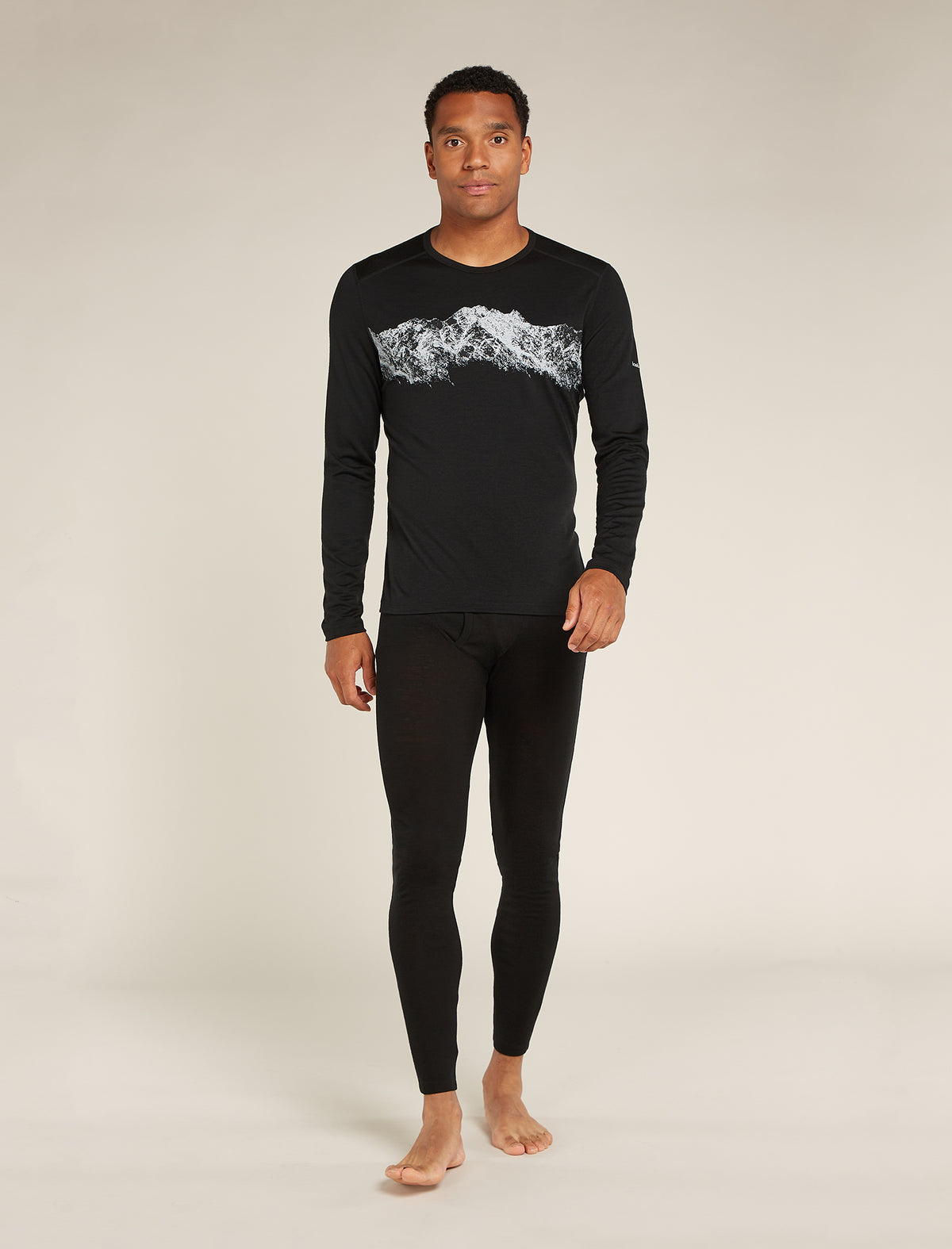 Men’s Merino 200 Oasis Long Sleeve Crew Thermal Top Remarkables Black - 3