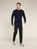 Men’s Merino Cable Knit Crew Sweater Midnight Navy/Royal Navy - 3