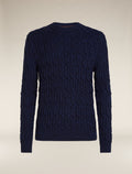 Men’s Merino Cable Knit Crew Sweater Midnight Navy/Royal Navy - 7