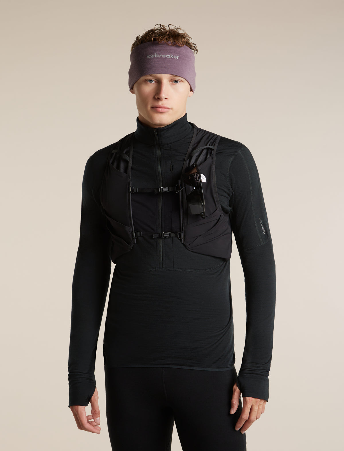 Unisex Merino 200 Oasis Headband Grey Plum - 3