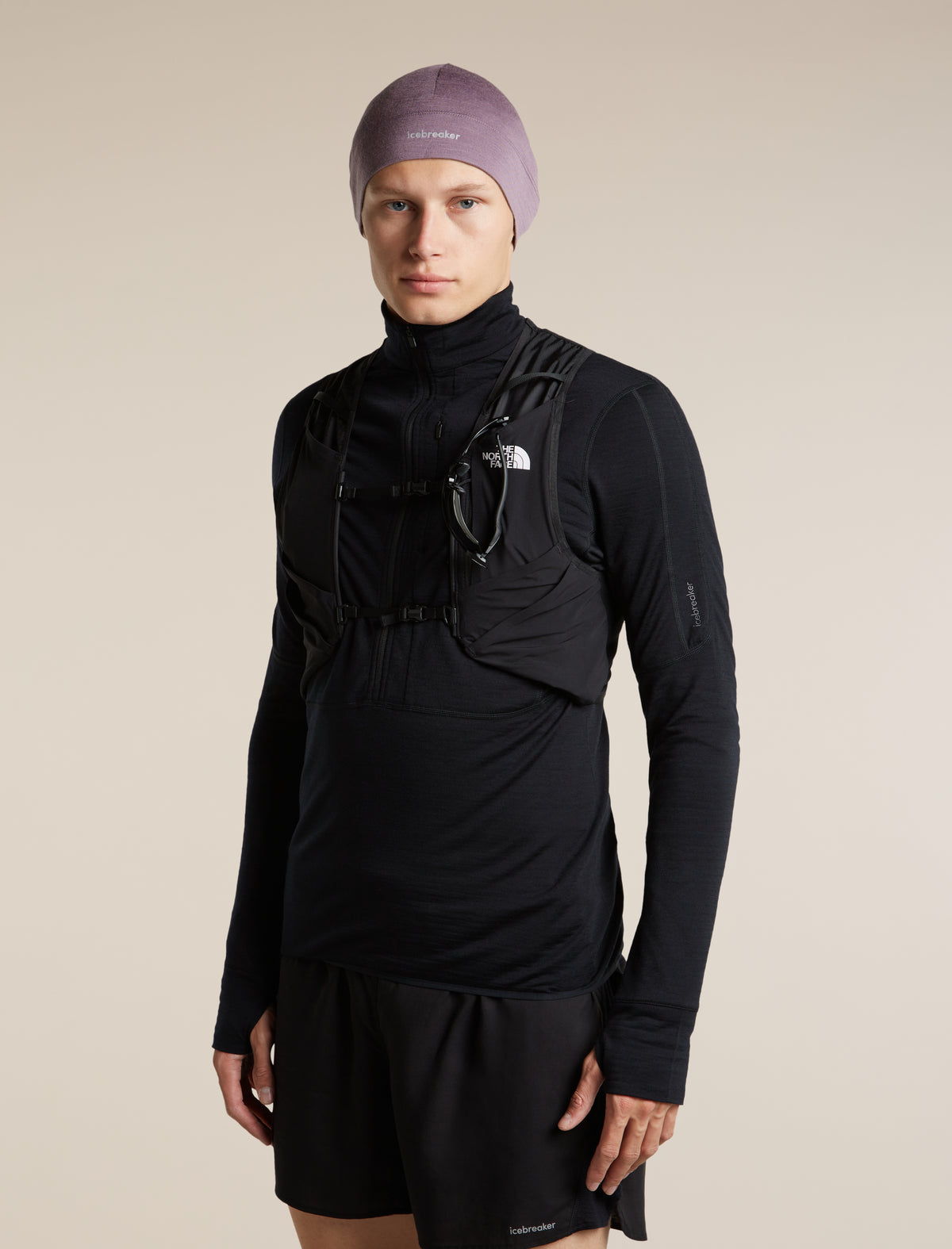Unisex Merino 200 Oasis Beanie Grey Plum - 3