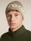 Unisex Merino icebreaker Beanie Cumin/Ecru Heather - 6