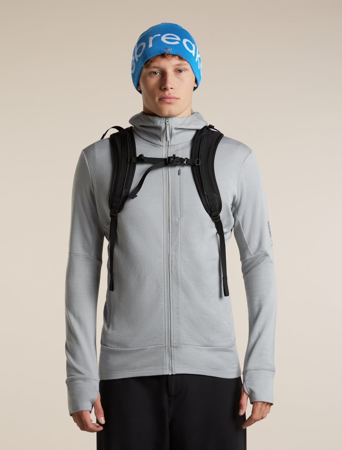 Unisex Merino icebreaker Beanie Lazurite/Zinc Blue - 3