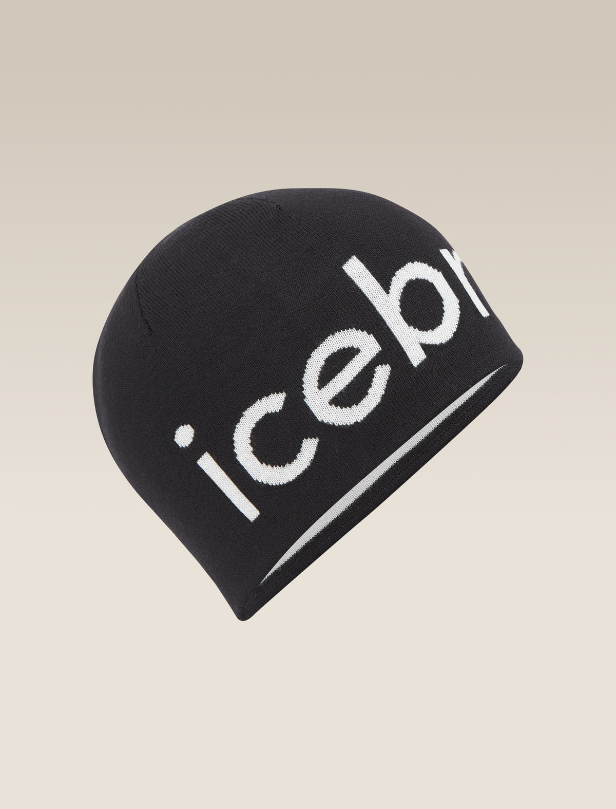 Unisex Merino Icebreaker Beanie Black/Ecru Heather - 1
