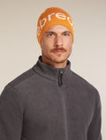 Unisex Merino Icebreaker Beanie Earth/Ecru Heather - 3