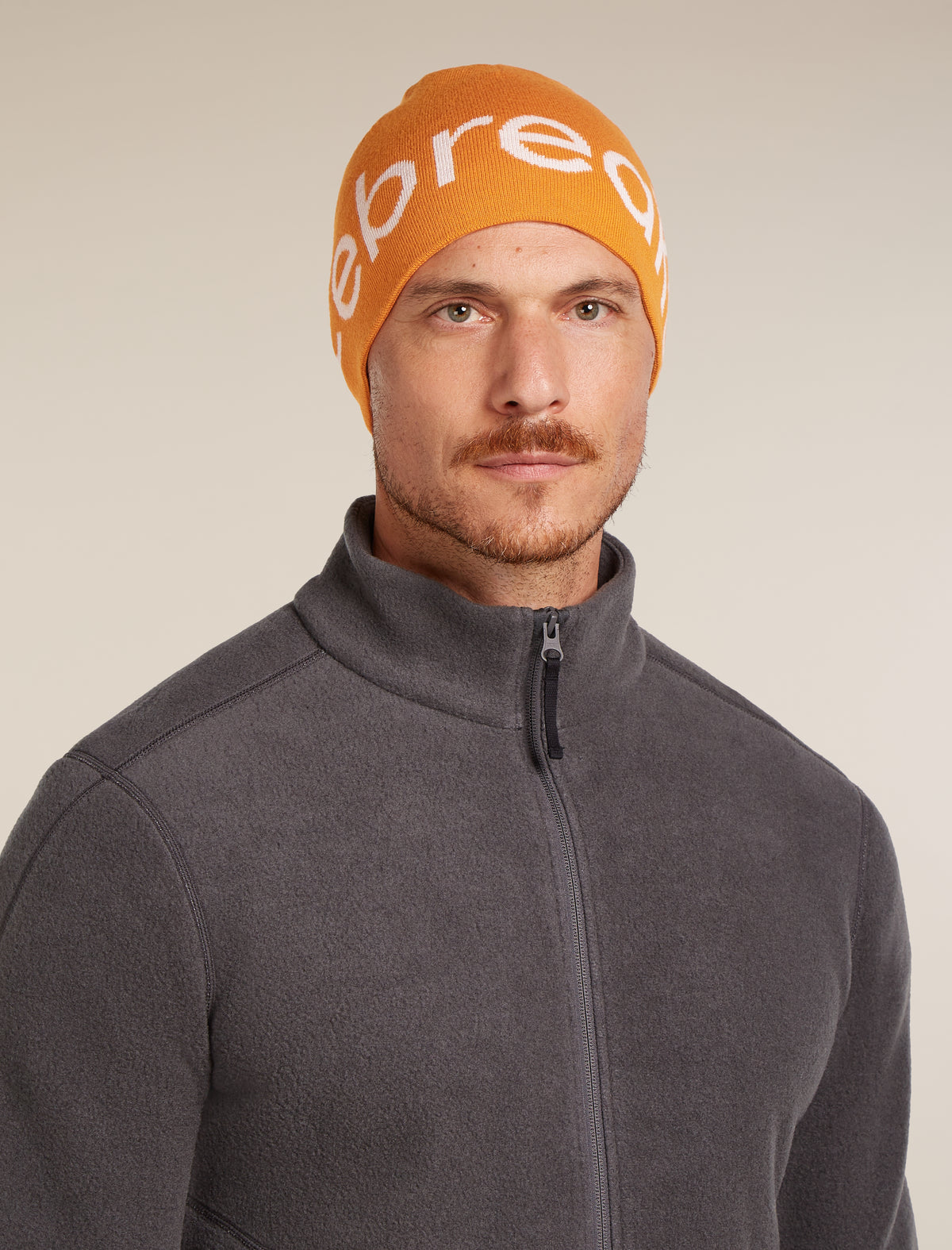 Unisex Merino Icebreaker Beanie Earth/Ecru Heather - 3