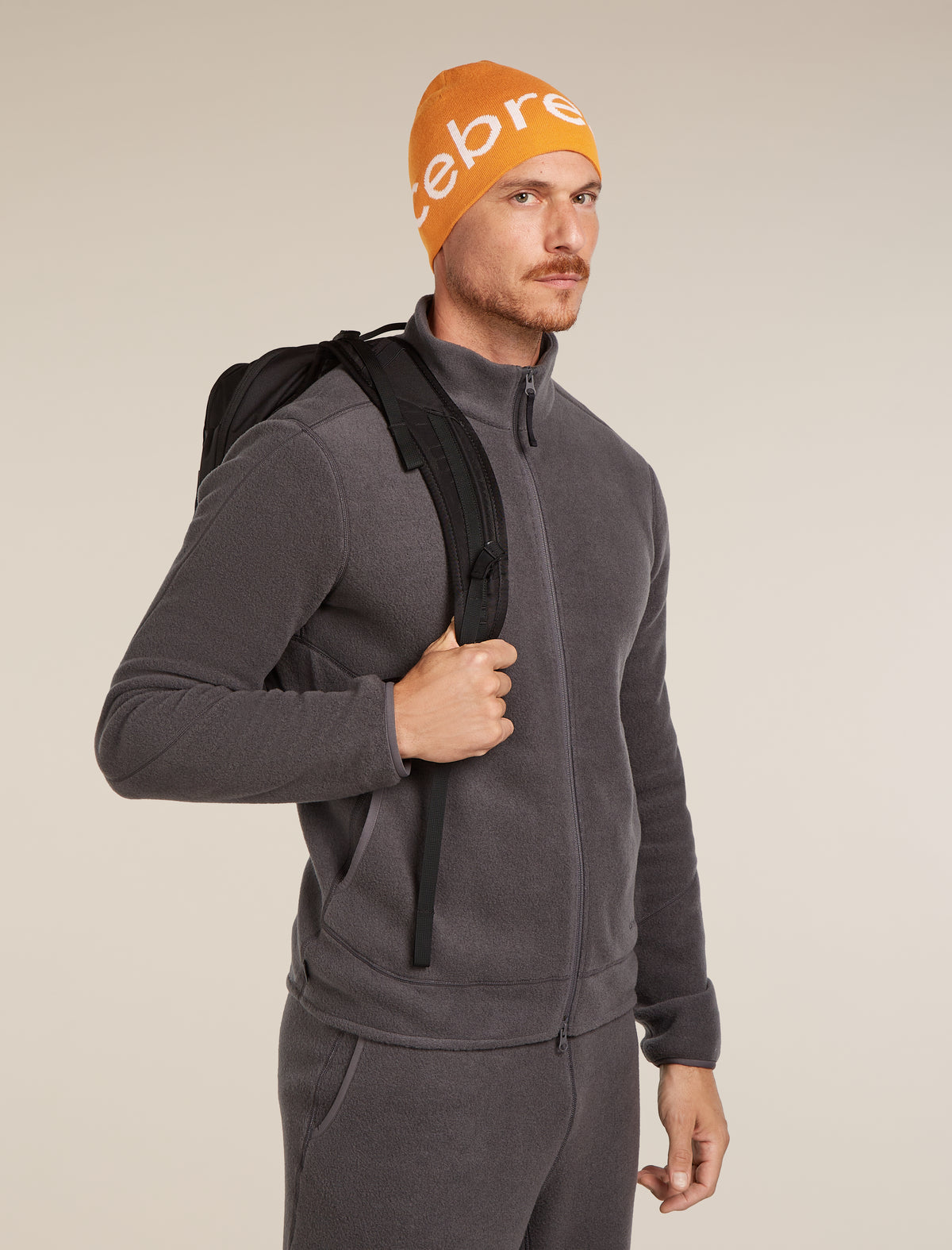 Unisex Merino Icebreaker Beanie Earth/Ecru Heather - 4
