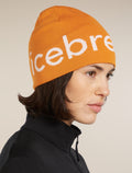 Unisex Merino Icebreaker Beanie Earth/Ecru Heather - 6