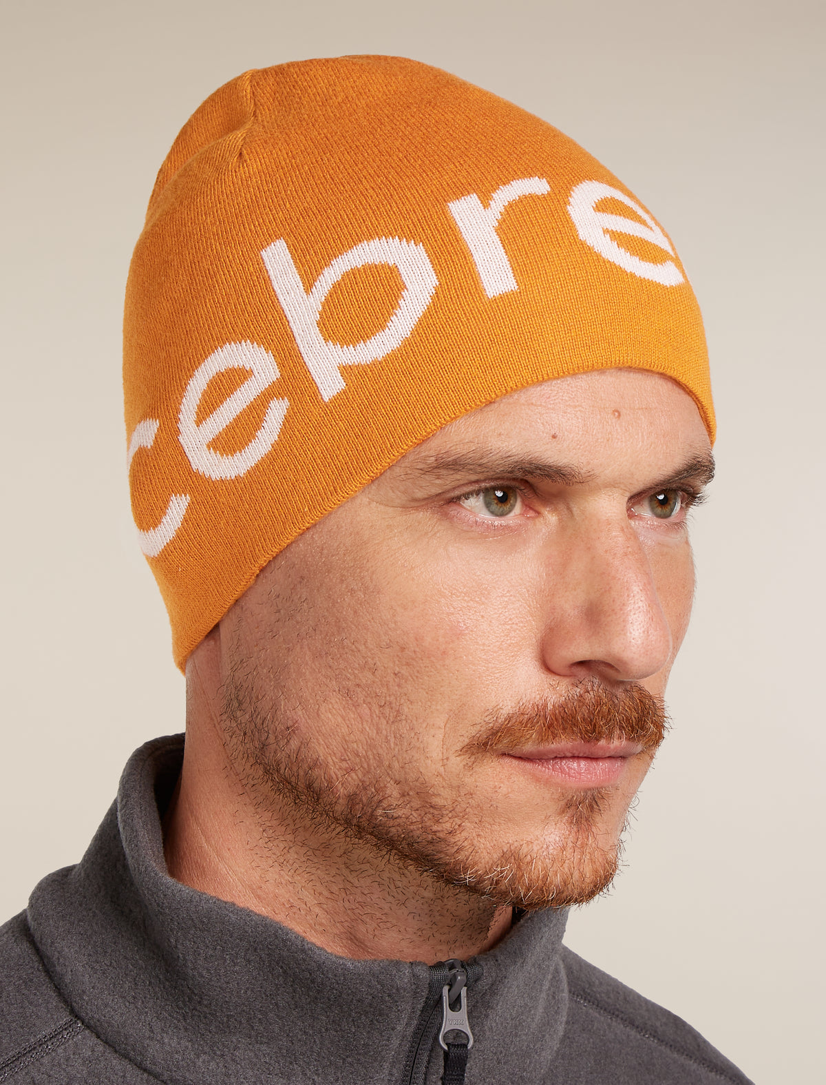 Unisex Merino Icebreaker Beanie Earth/Ecru Heather - 7