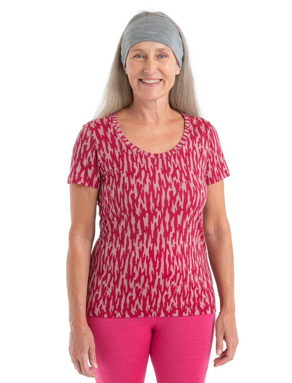 Women’s Merino 150 Tech Lite II Short Sleeve Scoop T-Shirt Glacial Flow Crystal/Electron Pink - 1