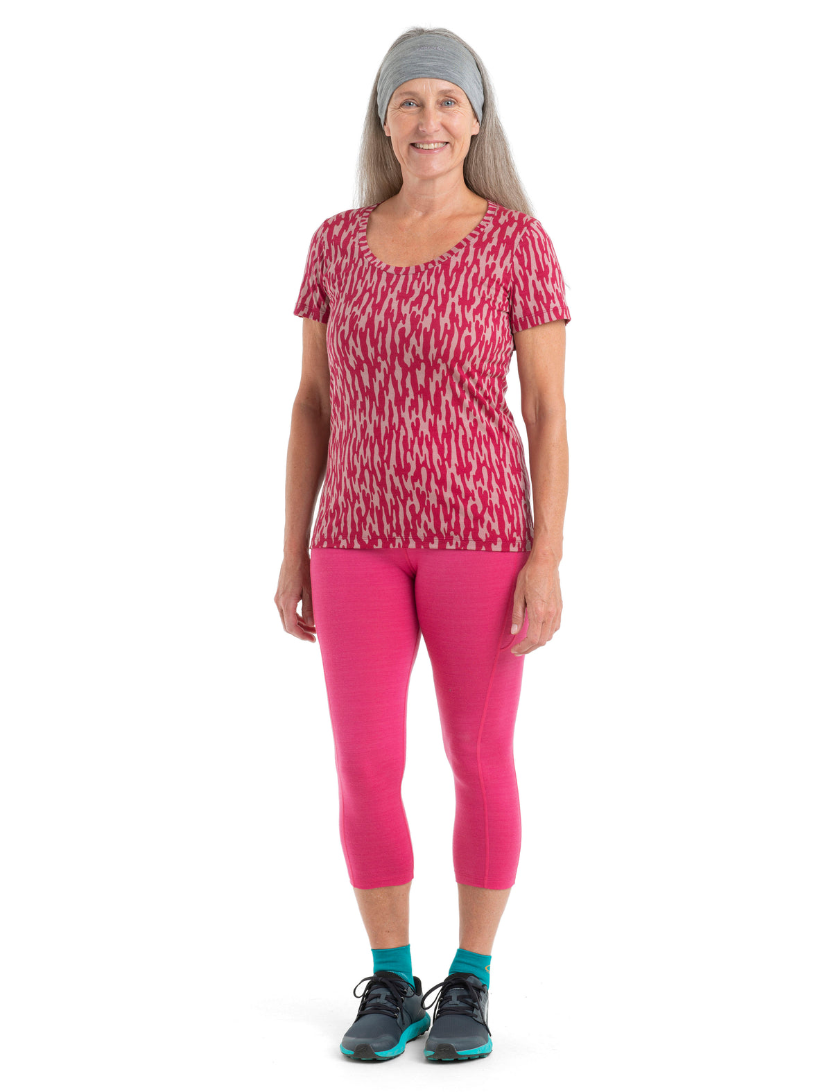 Women’s Merino 150 Tech Lite II Short Sleeve Scoop T-Shirt Glacial Flow Crystal/Electron Pink - 3