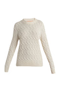 Women’s Merino Cable Knit Crew Sweater Undyed - 6