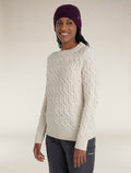 Women’s Merino Cable Knit Crew Sweater Undyed - 5