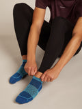 Men’s Merino Blend Run+ Ultralight Micro Socks Atlantis/Topaz - 2