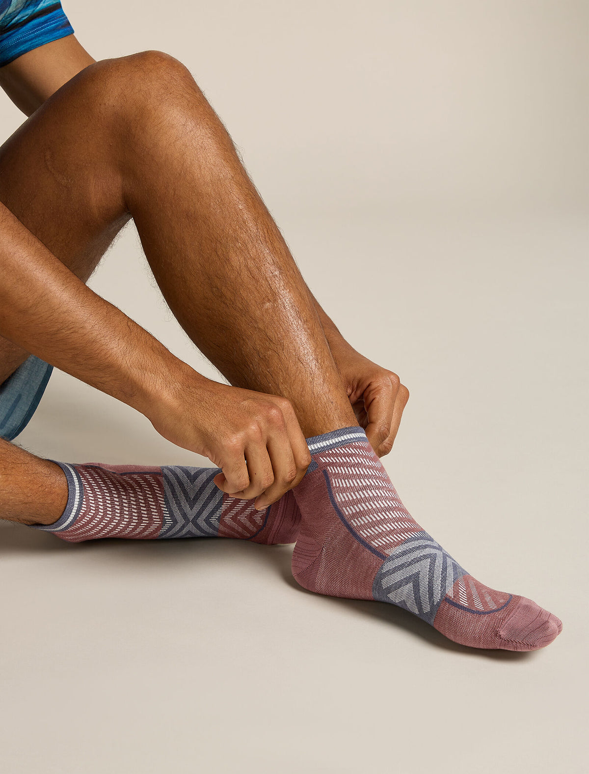 Men’s Merino Blend Run+ Ultralight Mini Socks Carob/graphite - 2