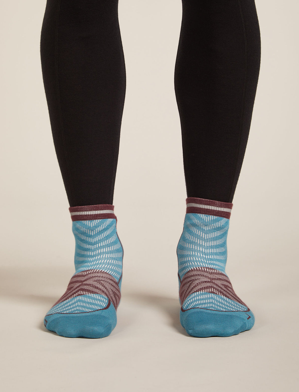 Men’s Merino Blend Run+ Ultralight Mini Socks Topaz/Java - 3