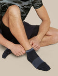 Men’s Merino Blend Run+ Ultralight Mini Socks Black/Graphite - 7