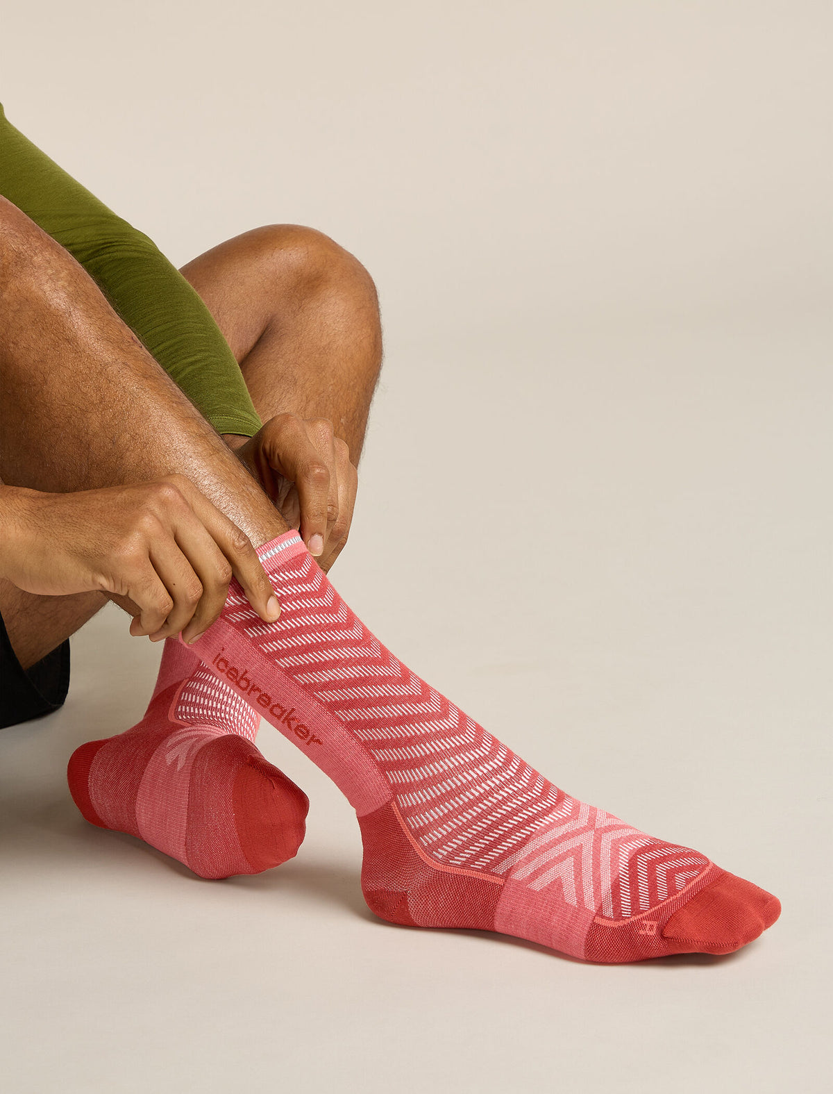 Men’s Merino Blend Run+ Ultralight Crew Socks Jasper/plume - 2