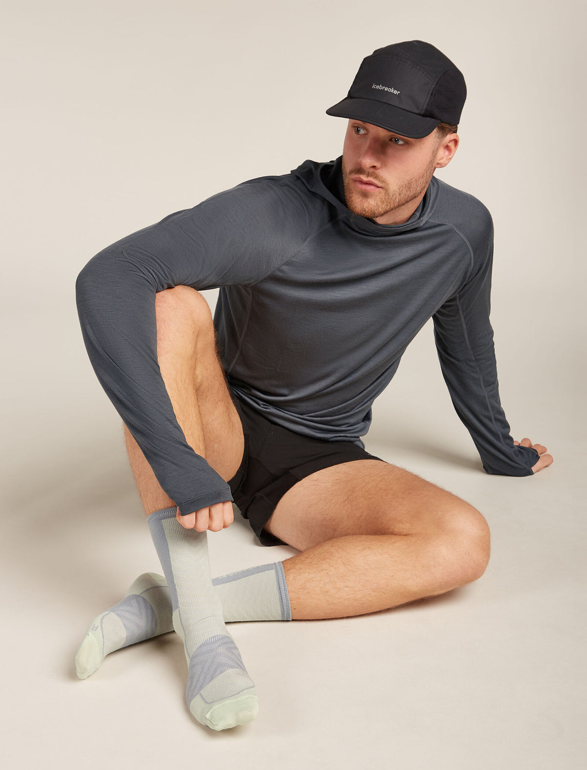 Men’s Merino Blend Run+ Ultralight Crew Socks Ashen/alloy - 2