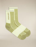 Women’s Merino Blend Run+ Ultralight Crew Socks Olive/citrine - 3