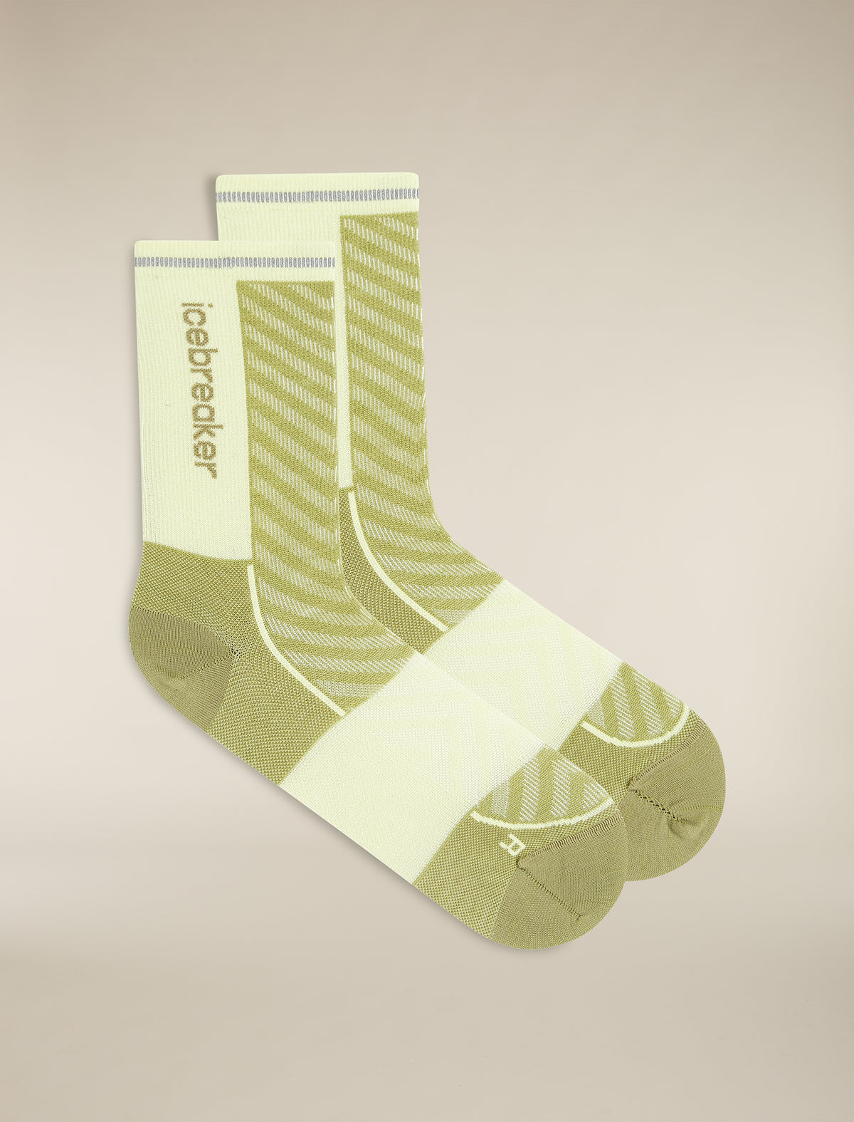 Women’s Merino Blend Run+ Ultralight Crew Socks Olive/citrine - 3