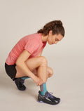 Women’s Merino Blend Run+ Ultralight Crew Socks Topaz/Summit - 1