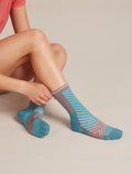 Women’s Merino Blend Run+ Ultralight Crew Socks Topaz/Summit - 2