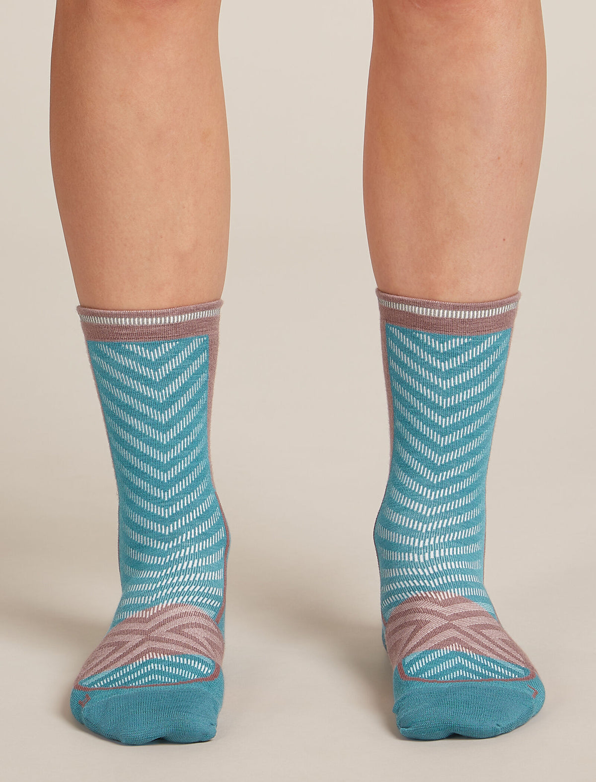 Women’s Merino Blend Run+ Ultralight Crew Socks Topaz/Summit - 3