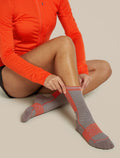 icebreaker-apac Women’s Merino Blend Run+ Ultralight Crew Porcini/Fervid Women - 6