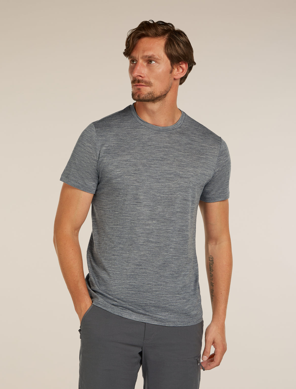 Men’s Merino 150 Tech Lite Short Sleeve T-Shirt Gritstone Heather - 1