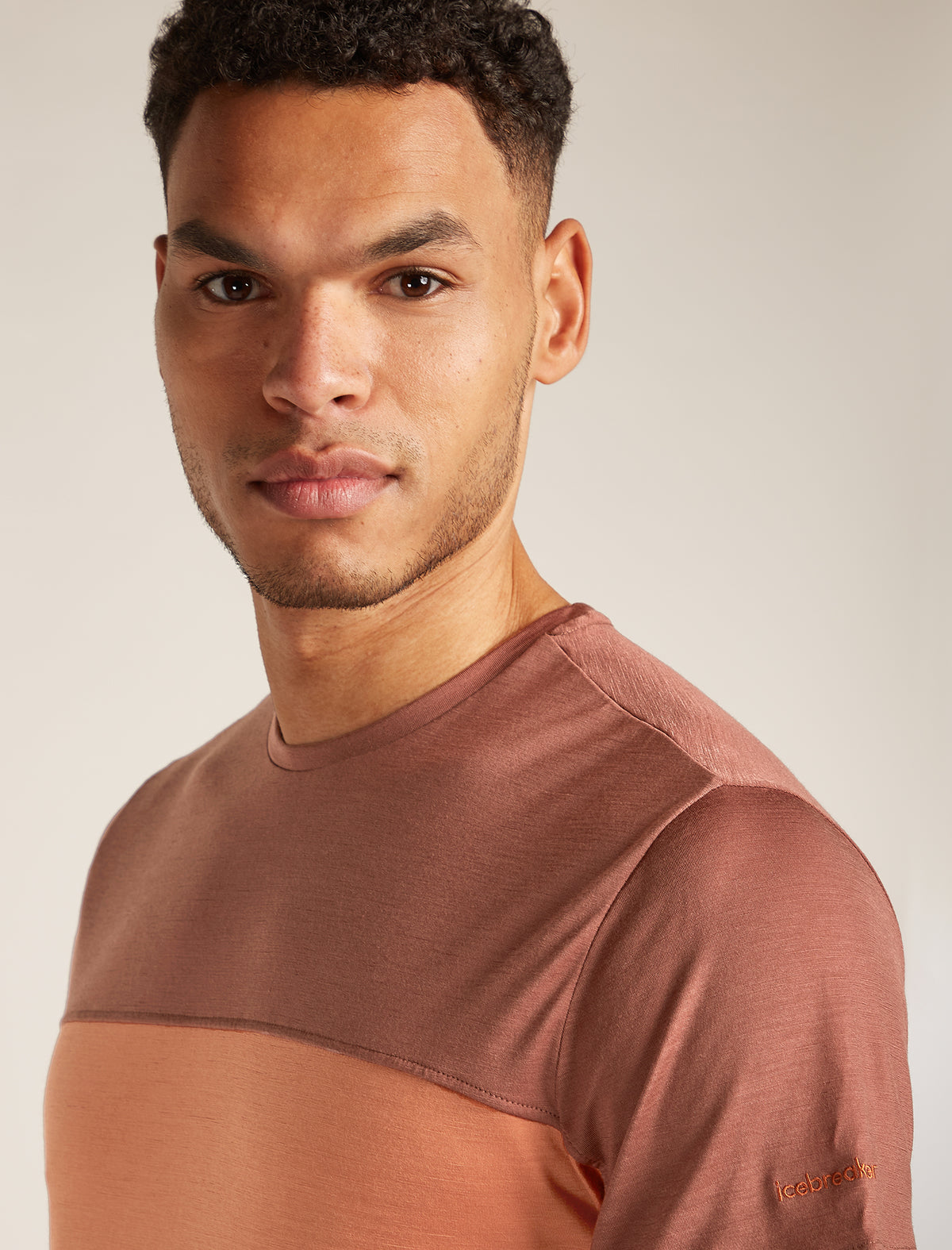 Men’s Merino Blend 125 Cool-Lite™ Sphere Short Sleeve T-Shirt Colour Block Dusty clay/carob - 5