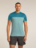Men’s Merino Blend 125 Cool-Lite™ Sphere Short Sleeve T-Shirt Colour Block Hydro/Topaz - 1