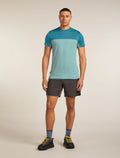 Men’s Merino Blend 125 Cool-Lite™ Sphere Short Sleeve T-Shirt Colour Block Hydro/Topaz - 3