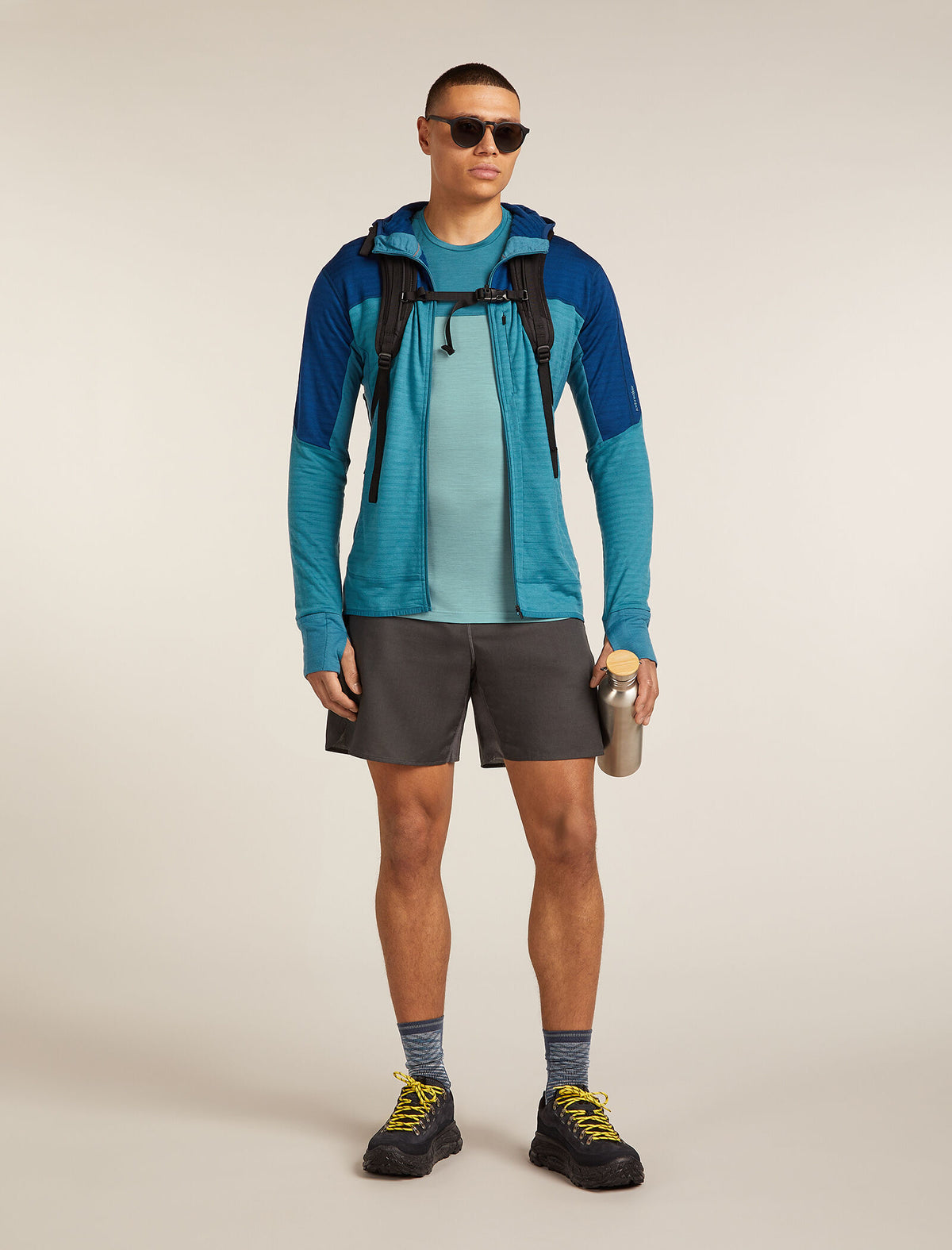 Men’s Merino Blend 125 Cool-Lite™ Sphere Short Sleeve T-Shirt Colour Block Hydro/Topaz - 4