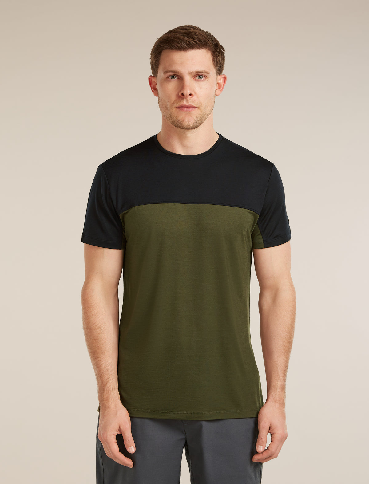 Men’s Merino Blend 125 Cool-Lite™ Sphere Short Sleeve T-Shirt Colour Block Dk loden/Black - 1