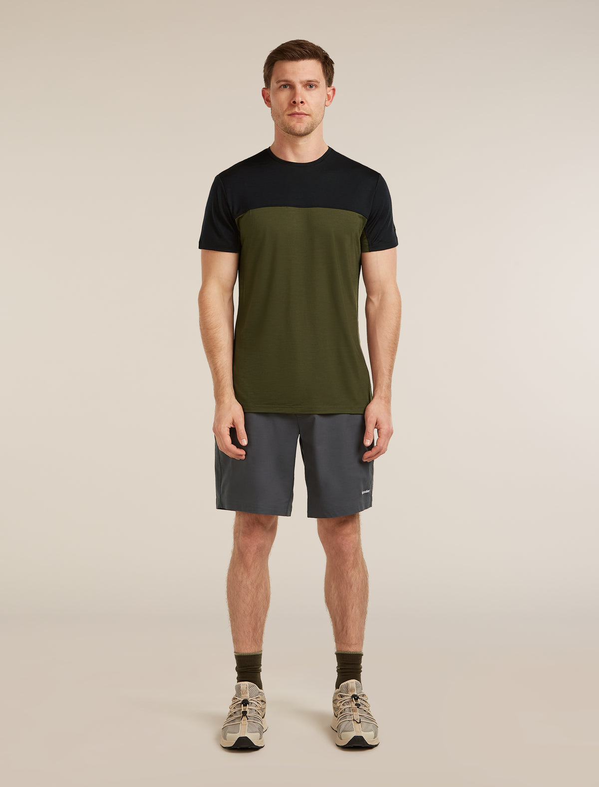 Men’s Merino Blend 125 Cool-Lite™ Sphere Short Sleeve T-Shirt Colour Block Dk loden/Black - 3