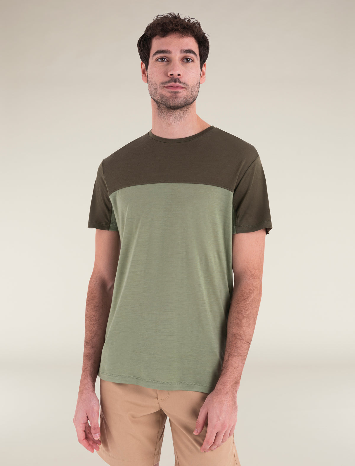 Men’s Merino Blend 125 Cool-Lite™ Sphere Short Sleeve T-Shirt Colour Block Lichen/Loden - 1