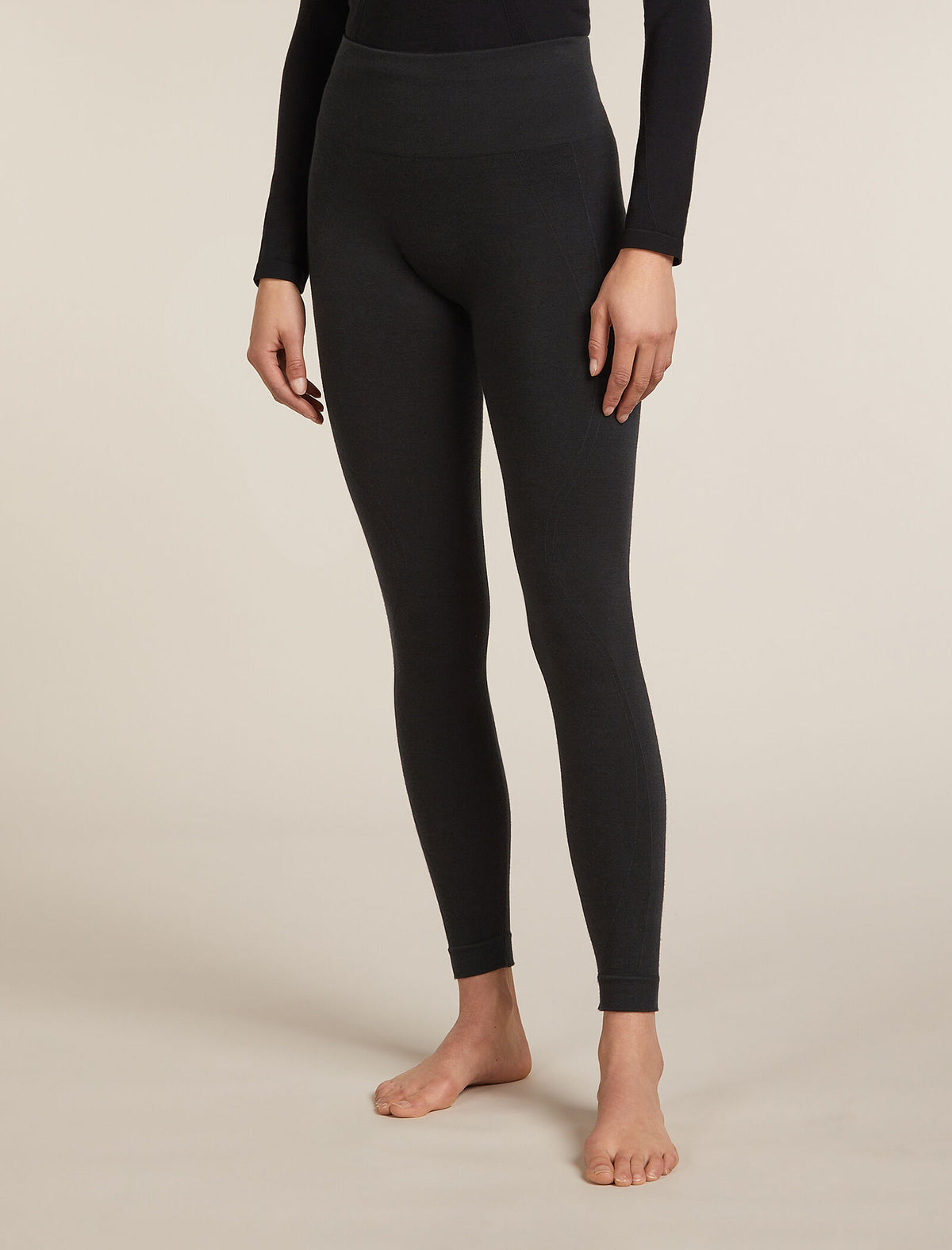 Women’s Merino Blend 260 ZoneKnit™ Seamless 25" Tights Black - 1