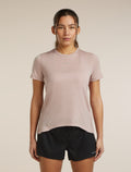 Women’s Merino Blend 125 Cool-Lite™ Speed Short Sleeve Slit Back T-Shirt Pink quartz - 1
